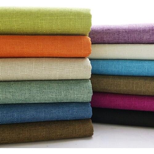 Wide 57" Thickening Polyester Cotton Linen Sofa Canvas Matte Tablecloth Solid Slub Polar Fleece Material By the Half-Metre