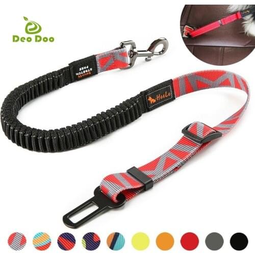 DeoDoo Premium Durable Dog Car Elastic Seat Belt Fashion Adjustable Heavy Duty Pet Dog Safety Belt for Vehicle Accessories