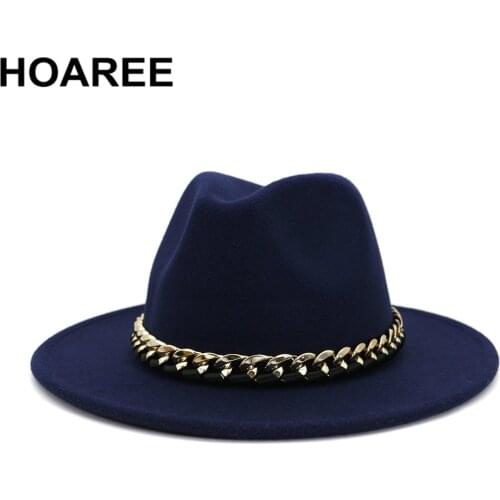 Fedora Hat Women Hats For Men Navy British Style Jazz Hat Autumn Winter Woolen Cap Tribly Cap Panama Outdoor Casual Hat