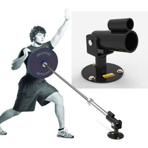 Fitness Wall Mounted Barbell Ground 360° Swivel T-Bar Row Platform Insert Rack Attachment Gym Home Deadlift Squat Training Frame