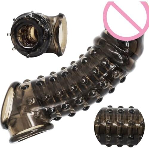 Super stimulating G-spot friction function spike penis sleeve delayed ejaculation to increase passion adult sex toy