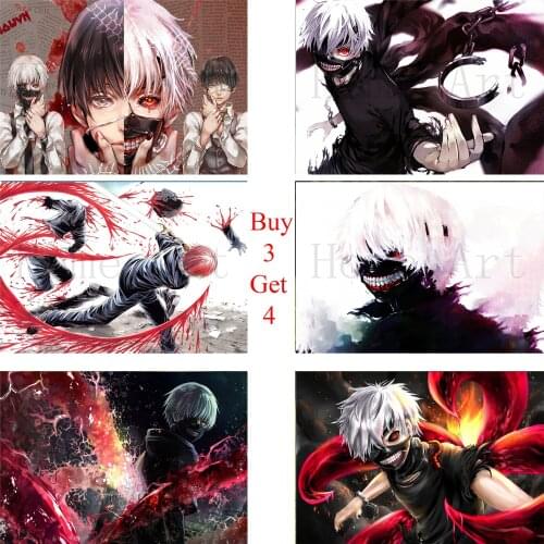 Tokyo Ghoul 1 Poster Clear Image Wall Stickers Home Decoration High Quality Prints White Coated Paper home art Brand