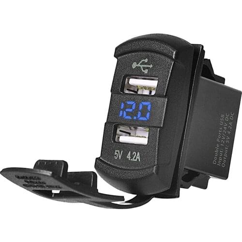 5V 4.2A Universal LED Car Charger Dual USB Switch For Can-AM Maverick X3 for Polaris RZR 1000 800 900 xp Ranger for Boat UTV ATV