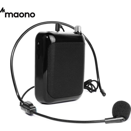MAONO Voice Amplifier Portable Professional Teacher Microphone with FM Repeat and Music Player Function for Coaches Tour Guides
