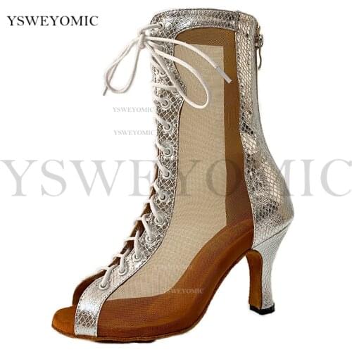 Bachata Dance Boot for Women High Quality thicker Insole Suede Outsole Latin Salsa Dance Shoes In High Heel 3inch