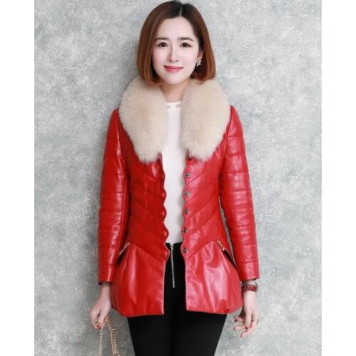 Genuine Leather Fox Fur Collar Korean Down Jackets Winter Jacket Women 100% Real Sheepskin Coat Chaqueta Mujer MY