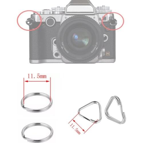 10pcs/set Metal Triangle Rings Split Metal circle Rings Split Digital Camera Strap Hook Replacement Parts