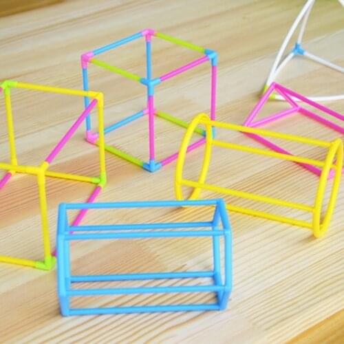 3D Geometric Shape Building Set W/ Box For Kids Mathematics Teaching Aids