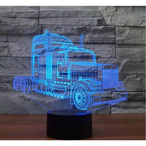 3D LED Night Light Truck Car with 7 Colors Light for Home Decoration Lamp Amazing Visualization Optical Illusion Awesome