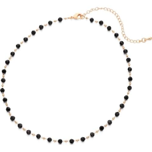 Fashion Choker Red Pink Green Black Crystal Beads Chain Necklaces For Women Luxury Trendy Necklace Wedding Party Jewelry Gifts