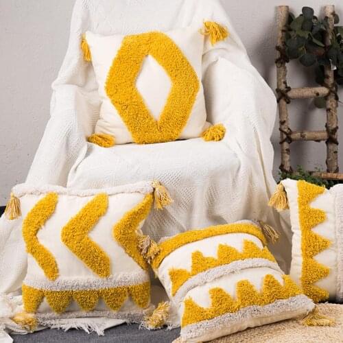 Tassels Decorative Cushion Cover Sofa Pillow Case Cover Handmade Home Decoration for living Room Bed