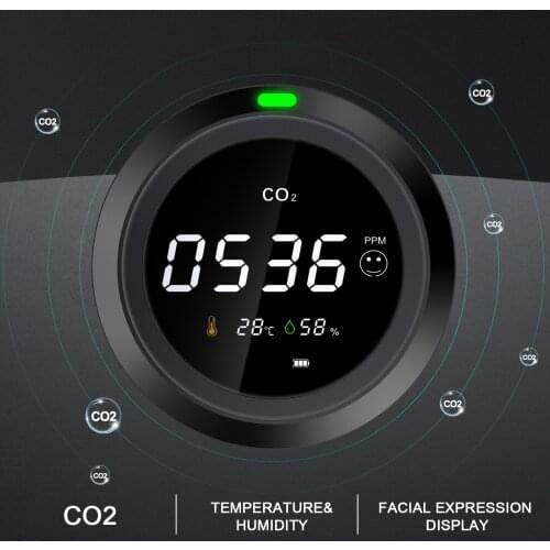 Carbon Dioxide Detector Gas Analyzer Multifunctional Air Quality Monitor CO2 Gas Detector HCHO Temperature and Humidity Meter