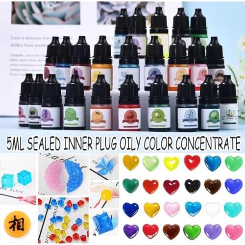 Epoxy Resin Color Dye Pigment 24 Colors Condensed Liquid Colorant with Frangrance Dropper Design for DIY Crafts 5ML LL@17