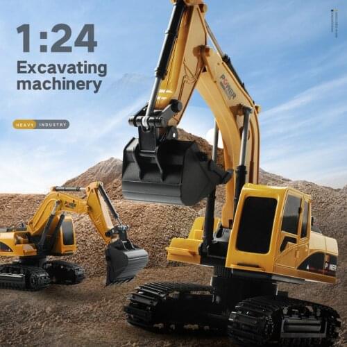RC Trucks Mini Remote Control Bulldozer 1:24 5CH 6CH Alloy Engineering Car Dump Truck Crane Excavator Electric Vehicle Toys