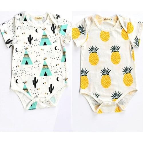 Pudcoco US Stock Infant Baby Boy Girl Clothes Cotton Short Sleeve Romper Jumpsuit Outfits 0-24 M Fast Shipping Girl Romper