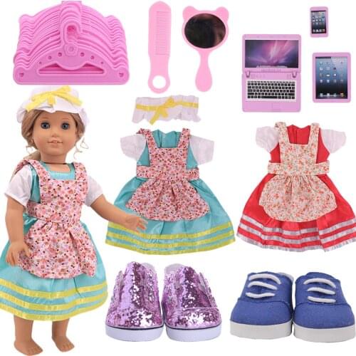 Doll Cute Latest Dress Clothes Accessories For 18 Inch American&43CM Reborn Baby New Born Doll ,Girls Russia Doll DIY Gifts Toy