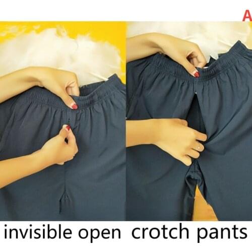 Summer Sports Convenient Shorts Men Outdoor Casual Fast Dry Pants Crotch Full-open Zipper Fake Pocket Sex Free Pants Field Pants