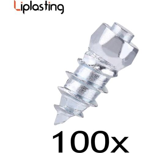 Liplasting 100pcs 6mmx15mm Screw Tire Stud Anti-Slip Wheel Tire Snow Chain Anti Skid Ice Stud Car Off-Road Tire Tyre Screw Spike