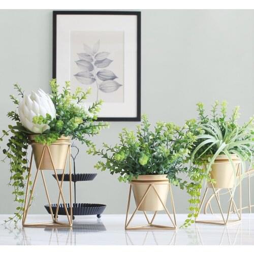 Nordic Metal Shelf Stand Planter Gold Flower Rack Flower Pot Plants Stand Outdoor Indoor Iron Metal Plant Stand Garden Decors