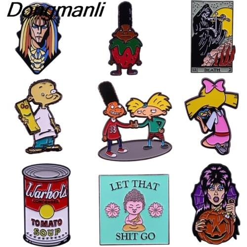 BG176 Dongmanli Cartoon Anime Funny Metal Enamel Pins and Brooches for Lapel Pin Backpack Bags Badge Collar Jewelry