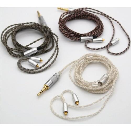 MMCX headphone cord 8 share single crystal copper silver plated MMCX wire SE846 SE535 SE215 SE425 UE900 1pcs