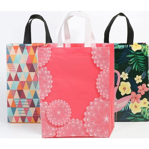Fashion Forest Bird Printed Eco Shopping Bag Foldable Reusable Tote Folding Pouch Travel Non-woven Bathroom Storage Bag