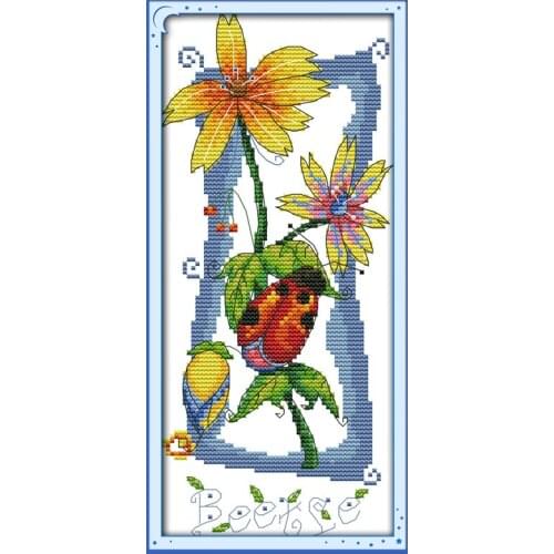 Sound of flowers (1) cross stitch kit cartoon 14ct 18ct count canvas stitches embroidery DIY handmade needlework plus