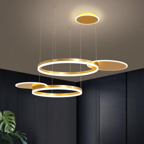 Nordic Aluminum Rings Led Chandeliers Lighting Living Dining Room Decor Led Modern Chandelier Lamp Bedroom Hanging Light Fixture