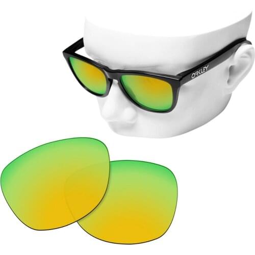 OOWLIT Polarized Replacement Lenses of 24K Gold Mirror for-Oakley Frogskins Sunglasses