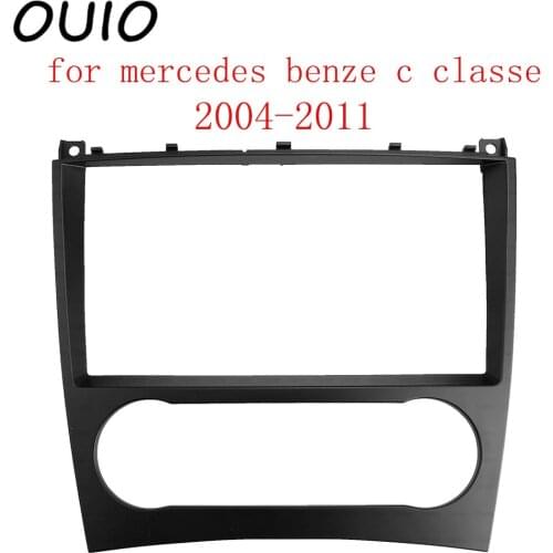 OUIO 9inch car dashboard Double DinDVD frame decoration kit dashboard panel suitable for mercedes benze c classe 2004-2011 frame