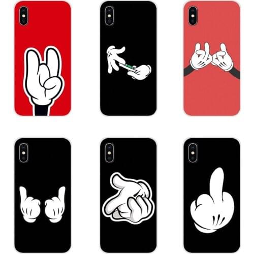 Popular anime cartoon Hand Gesture Cell Phone Shell Case For Samsung A10 A30 A40 A50 A60 A70 M30 Galaxy Note 2 3 4 5 8 9 10 PLUS