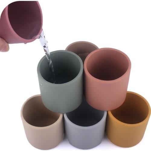 Portable Food Grade Silicone Baby Cup Water Cups Learn To Drink Cup For Kids Children