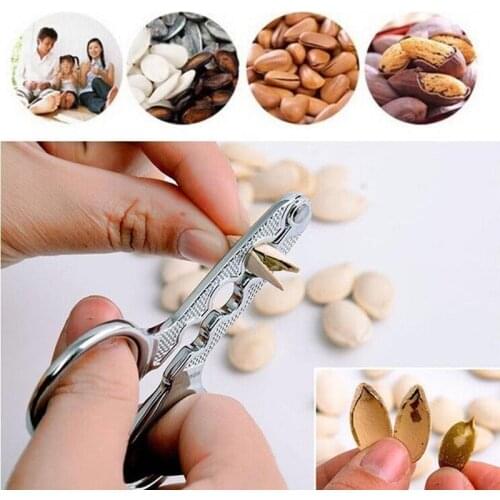Portable Melon Seed Plier Scissor Nut Cracker Opener Clamp Walnut Pine Sheller Nutcracker Kitchen Household tool