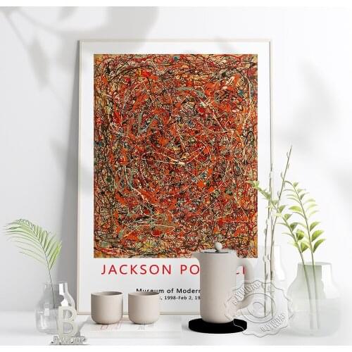 Jackson Pollock Abstract Expressionism Poster, Modern Wall Art Print, Pollock Museum Of Modern Exhibition Art Poster Home Decor