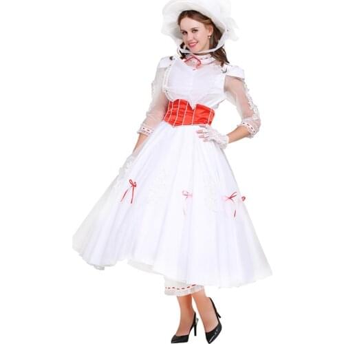 Princess Cosplay English Nanny Dress Up Wedding Dress Costume Suit Adult Womens Halloween Jolly Holiday Costume