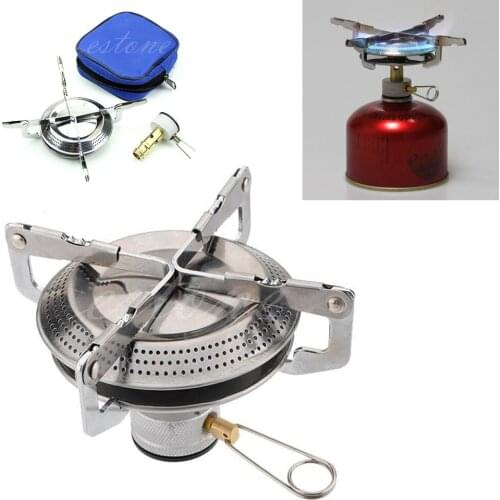 Outdoor Stainless Steel Gas Stove Burner Picnic Camp Backpacking Case Hiking BBQ Tools Wholesale Dropshipping