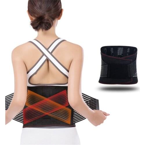 H01 Tourmaline Back Support Belt Lumbar Brace Back Brace Waist Support With Double Pull Strap And Steel Plates