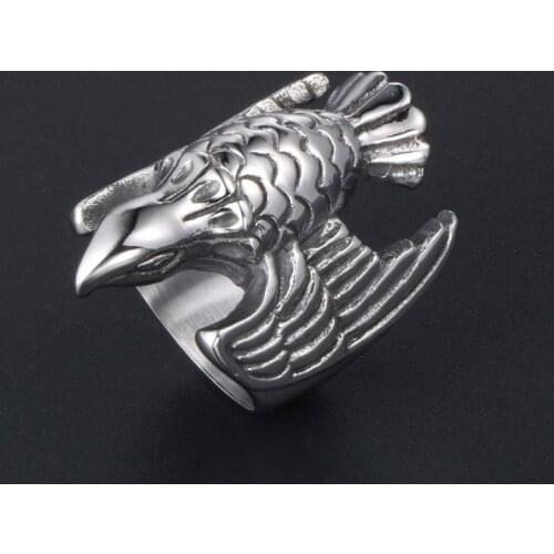Outdoor Self Defense Retro Titanium Steel Fly Bird Ring Personal Safety Supplier For Women Anti-wolf Rings Spike Ring