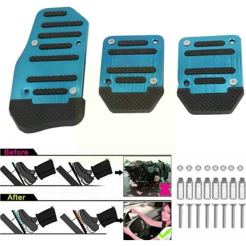 Universal Aluminum Manual Transmission 3 Pcs Auto Non-slip Manual Treadle Clutch Brake Pedal Alloy Antiskid Foot Car Accele O3M4