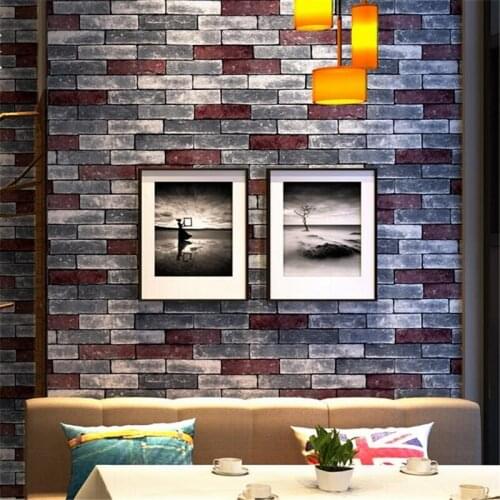 WELLYU High end Retro Nostalgic Chinese Restaurant Hotel Brick Pattern Wallpaper Barber Clothing Store Bar Brick Wallpaper