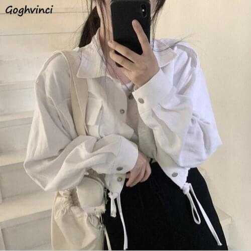 Women Short Basic Jackets Solid Single Breasted Designer Streetwear Fahsion Retro Ins Slim Females Outwear All-match Spring Hot