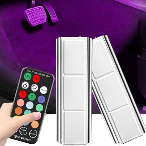 1 Set Car Colorful RGB Led Lamp Set Bright Led Lights DC 12V Remote Control Car Interior Ambient Light