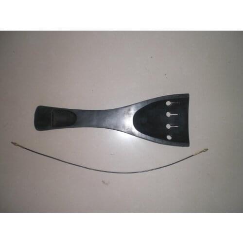 1 PC Quality Double Bass Ebony Tail Piece 3/4 with 1 PC Steel bass tail gut 3/4