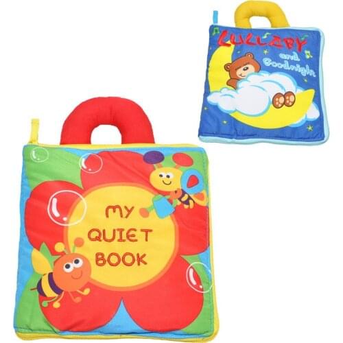 12 pages Soft Cloth Books Baby Boys Girls Books Rustle Sound Infant Educational Stroller Rattle Toys For Newborn Baby 0-24 month