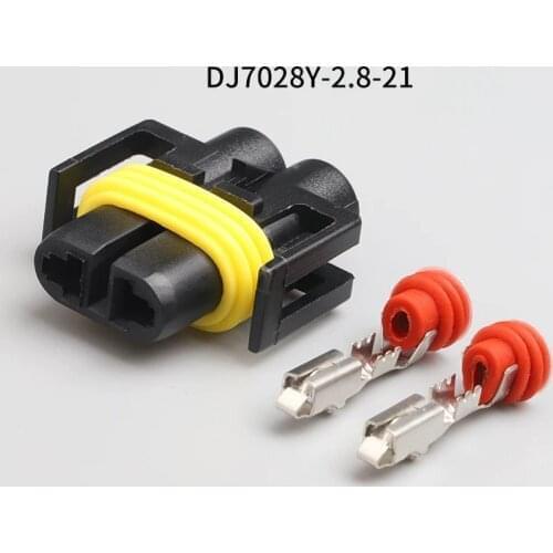 12124819 500pcs DJ7028Y-2.8-21 2.8mm 2Pin AMP Car Electrical Wire Connectors H8 H9 880 H11 fog lamp xenon lamp plug