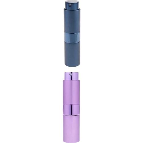 15ml Purple & Blue Women Rotary Perfume Aftershave Bottle Pump Scent Bottle Diffuser Cosmetic Accessory