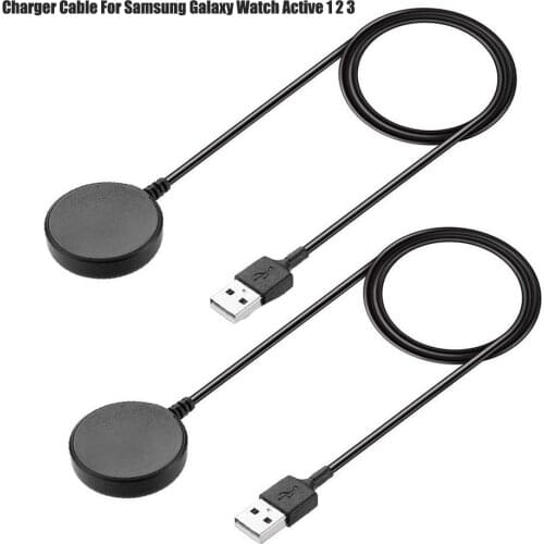 2-Pack 1m Charger Compatible with Samsung Galaxy Watch Active 3 Smart Watch USB Charging Cable Adapter For Samsung Galaxy Watch