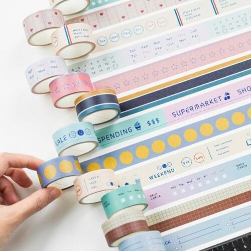 3 Rolls Washi Tape Set Multi-pattern Japanese Masking Decorative Washi Tape Scrapbook Supplies For Diy Journals Daily Planner