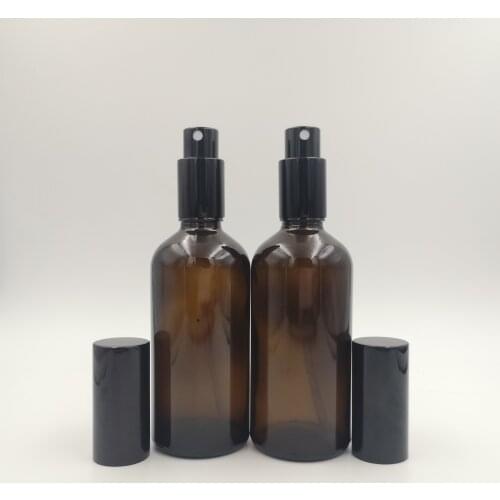 3pcs 100ML 3.4OZ Brown Gourd Glass Spray Bottle Fillable Empty Perfume Jar Light-Proof Cosmetic Container Portable Refillable