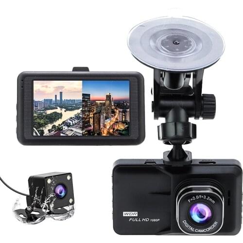 4" IPS Dual Lens Car DVR Dashcam FHD 1080P Dashboard Camera 170 Degree Vehicle Recorder G-Sensor Parking Monitor Registrars
